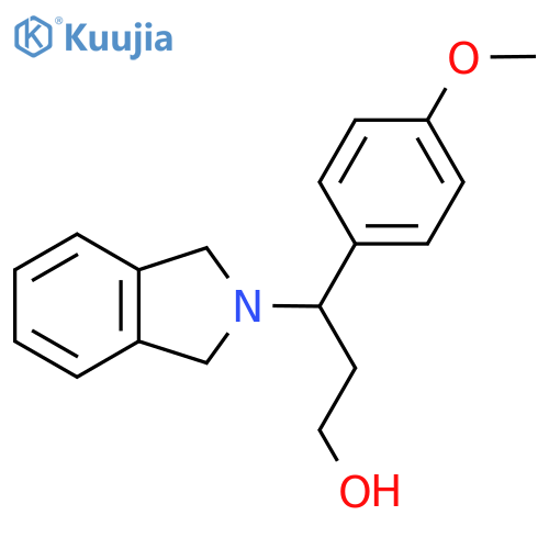 3-(2,3-dihydro-1H-isoindol-2-yl)-3-(4-methoxyphenyl)propan-1-ol structure
