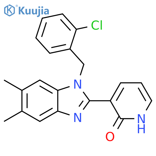 3-{1-[(2-chlorophenyl)methyl]-5,6-dimethyl-1H-1,3-benzodiazol-2-yl}-1,2-dihydropyridin-2-one structure