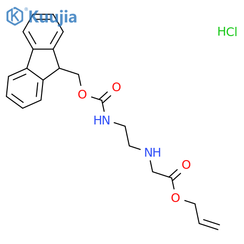 Allyl 2-((2-((((9H-fluoren-9-yl)methoxy)carbonyl)amino)ethyl)amino)acetate hydrochloride structure