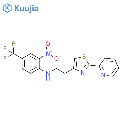 2-Nitro-N-{2-[2-(pyridin-2-yl)-1,3-thiazol-4-yl]ethyl}-4-(trifluoromethyl)aniline structure