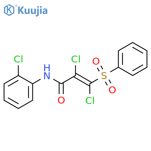 (2E)-3-(benzenesulfonyl)-2,3-dichloro-N-(2-chlorophenyl)prop-2-enamide structure