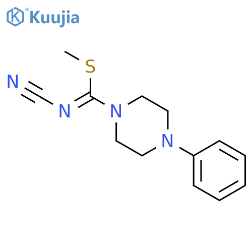 (E)-cyano(methylsulfanyl)(4-phenylpiperazin-1-yl)methylideneamine structure