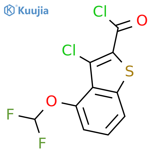 3-chloro-4-(difluoromethoxy)-1-benzothiophene-2-carbonyl chloride structure