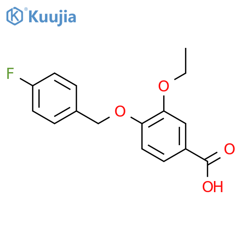 3-Ethoxy-4-[(4-fluorobenzyl)oxy]benzoic acid structure