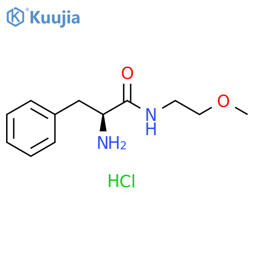 (2S)-2-amino-N-(2-methoxyethyl)-3-phenylpropanamide hydrochloride structure