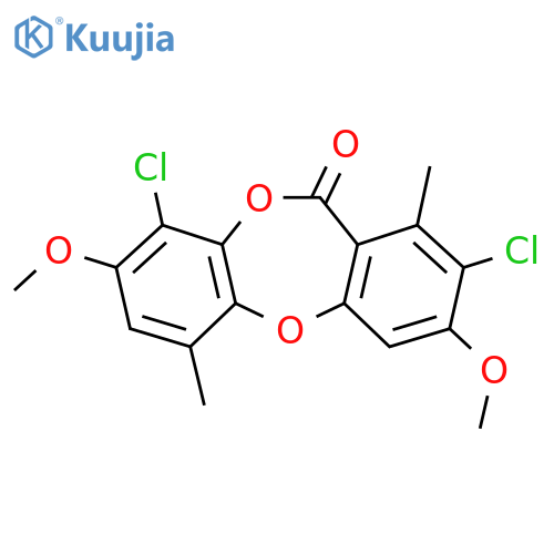 11H-Dibenzo[b,e][1,4]dioxepin-11-one, 2,7-dichloro-3,8-dimethoxy-1,6-dimethyl- structure