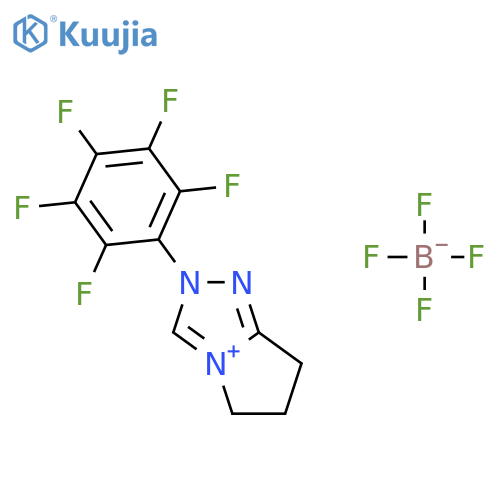 6,7-Dihydro-2-pentafluorophenyl-5H-pyrrolo2,1-c-1,2,4-triazolium Tetrafluoroborate structure