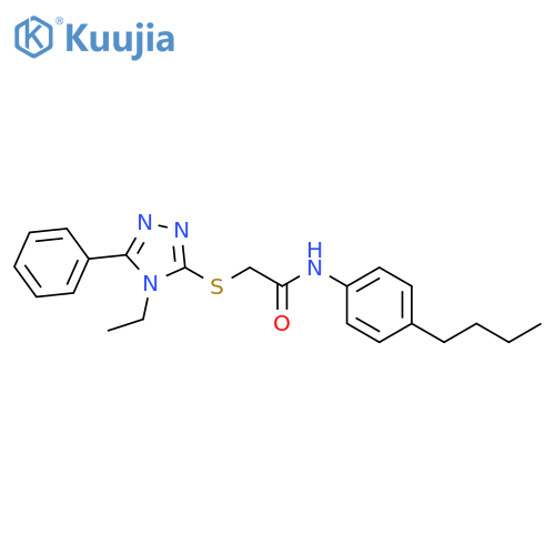 N-(4-Butylphenyl)-2-[(4-ethyl-5-phenyl-4H-1,2,4-triazol-3-yl)sulfanyl]acetamide structure