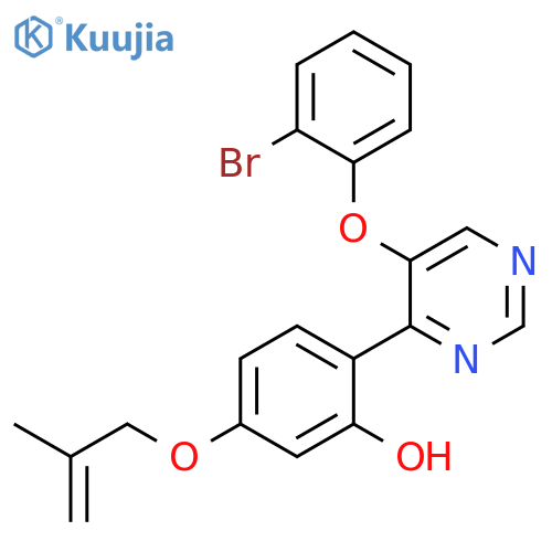 2-5-(2-bromophenoxy)pyrimidin-4-yl-5-(2-methylprop-2-en-1-yl)oxyphenol structure