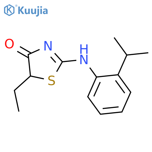 5-ethyl-2-[(2-isopropylphenyl)amino]-1,3-thiazol-4(5H)-one structure