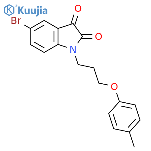 5-bromo-1-3-(4-methylphenoxy)propyl-2,3-dihydro-1H-indole-2,3-dione structure