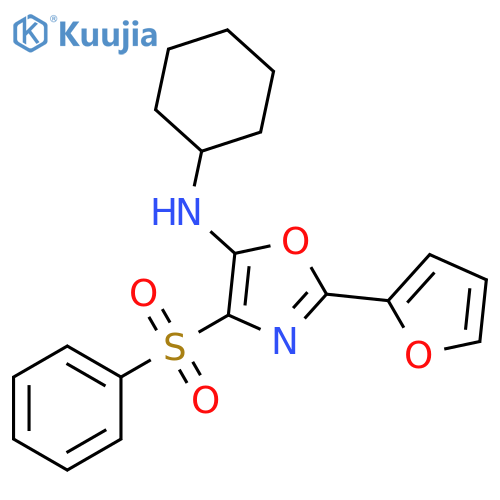 4-(benzenesulfonyl)-N-cyclohexyl-2-(furan-2-yl)-1,3-oxazol-5-amine structure