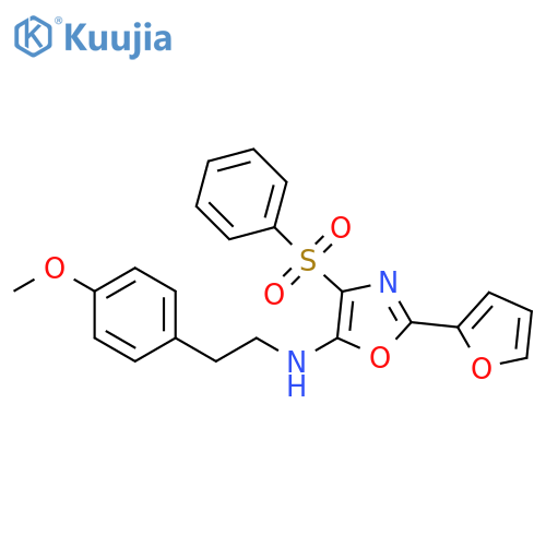 4-(benzenesulfonyl)-2-(furan-2-yl)-N-2-(4-methoxyphenyl)ethyl-1,3-oxazol-5-amine structure
