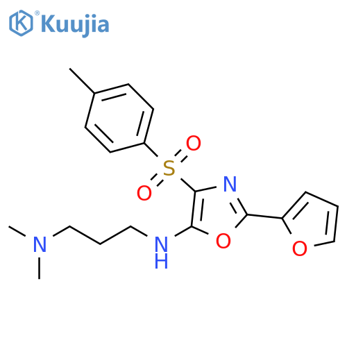 N-3-(dimethylamino)propyl-2-(furan-2-yl)-4-(4-methylbenzenesulfonyl)-1,3-oxazol-5-amine structure