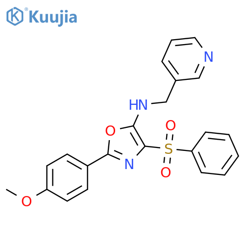 4-(benzenesulfonyl)-2-(4-methoxyphenyl)-N-(pyridin-3-yl)methyl-1,3-oxazol-5-amine structure