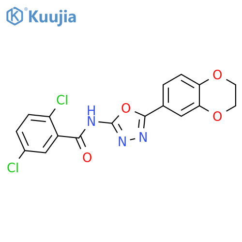 2,5-dichloro-N-5-(2,3-dihydro-1,4-benzodioxin-6-yl)-1,3,4-oxadiazol-2-ylbenzamide structure