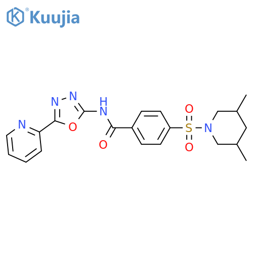 4-(3,5-dimethylpiperidin-1-yl)sulfonyl-N-5-(pyridin-2-yl)-1,3,4-oxadiazol-2-ylbenzamide structure