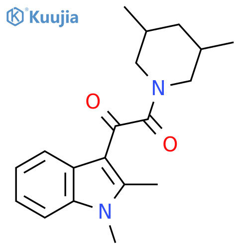 1-(1,2-dimethyl-1H-indol-3-yl)-2-(3,5-dimethylpiperidin-1-yl)ethane-1,2-dione structure
