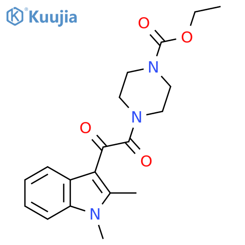 ethyl 4-2-(1,2-dimethyl-1H-indol-3-yl)-2-oxoacetylpiperazine-1-carboxylate structure