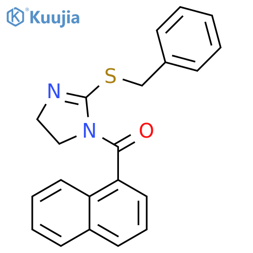2-(benzylsulfanyl)-1-(naphthalene-1-carbonyl)-4,5-dihydro-1H-imidazole structure