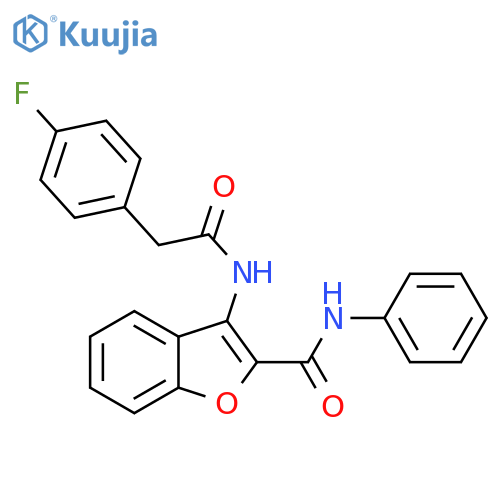 3-2-(4-fluorophenyl)acetamido-N-phenyl-1-benzofuran-2-carboxamide structure
