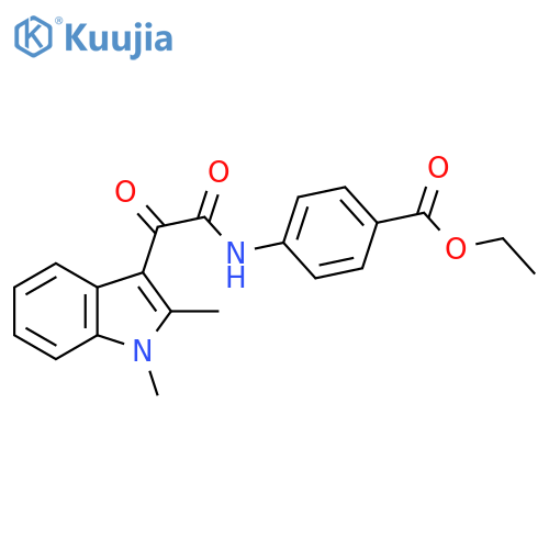 ethyl 4-2-(1,2-dimethyl-1H-indol-3-yl)-2-oxoacetamidobenzoate structure