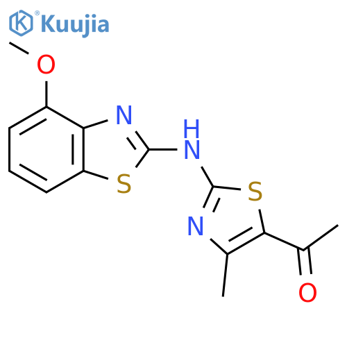 1-{2-(4-methoxy-1,3-benzothiazol-2-yl)amino-4-methyl-1,3-thiazol-5-yl}ethan-1-one structure