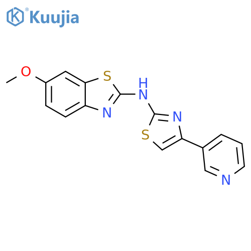 6-methoxy-N-4-(pyridin-3-yl)-1,3-thiazol-2-yl-1,3-benzothiazol-2-amine structure