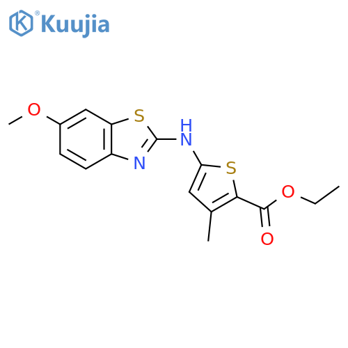ethyl 5-(6-methoxy-1,3-benzothiazol-2-yl)amino-3-methylthiophene-2-carboxylate structure