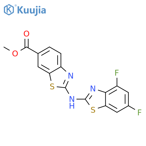 methyl 2-(4,6-difluoro-1,3-benzothiazol-2-yl)amino-1,3-benzothiazole-6-carboxylate structure