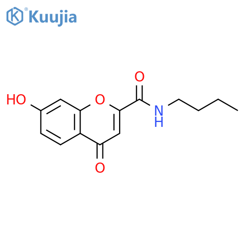 4H-1-Benzopyran-2-carboxamide, N-butyl-7-hydroxy-4-oxo- structure