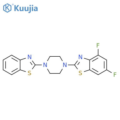 2-4-(1,3-benzothiazol-2-yl)piperazin-1-yl-4,6-difluoro-1,3-benzothiazole structure