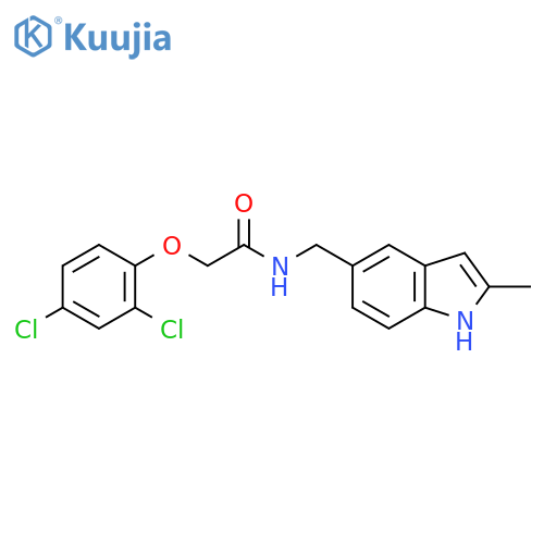 2-(2,4-dichlorophenoxy)-N-(2-methyl-1H-indol-5-yl)methylacetamide structure