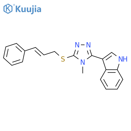 3-(4-methyl-5-{(2E)-3-phenylprop-2-en-1-ylsulfanyl}-4H-1,2,4-triazol-3-yl)-1H-indole structure