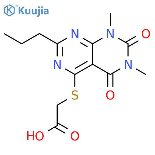 2-({6,8-dimethyl-5,7-dioxo-2-propyl-5H,6H,7H,8H-1,3diazino4,5-dpyrimidin-4-yl}sulfanyl)acetic acid structure