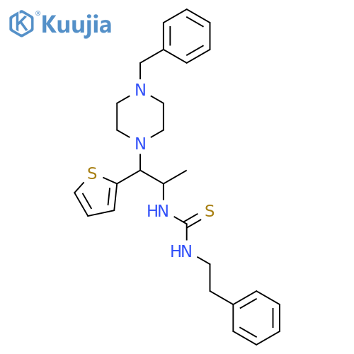 3-1-(4-benzylpiperazin-1-yl)-1-(thiophen-2-yl)propan-2-yl-1-(2-phenylethyl)thiourea structure