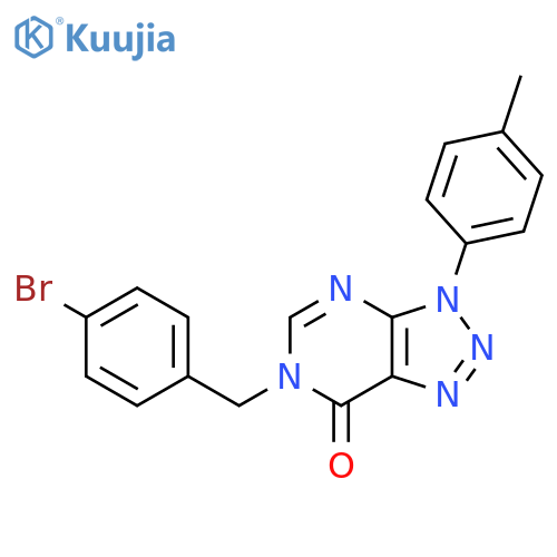 6-(4-bromophenyl)methyl-3-(4-methylphenyl)-3H,6H,7H-1,2,3triazolo4,5-dpyrimidin-7-one structure