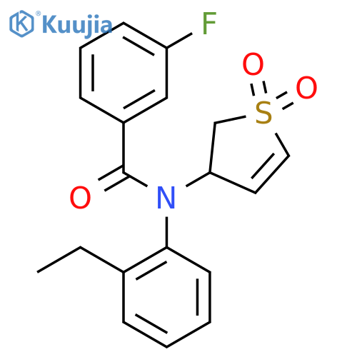 N-(1,1-dioxo-2,3-dihydro-1lambda6-thiophen-3-yl)-N-(2-ethylphenyl)-3-fluorobenzamide structure