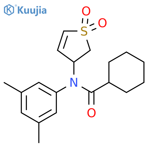 N-(3,5-dimethylphenyl)-N-(1,1-dioxo-2,3-dihydro-1lambda6-thiophen-3-yl)cyclohexanecarboxamide structure