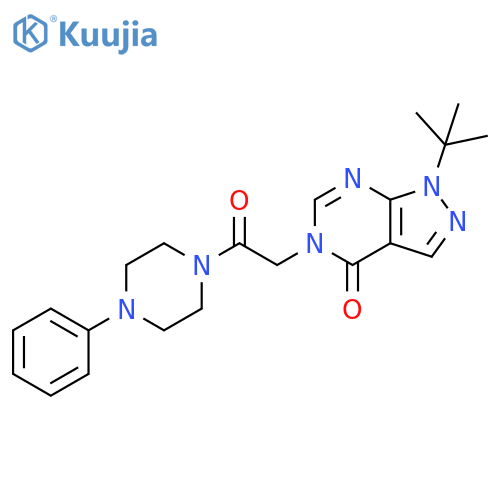1-tert-butyl-5-2-oxo-2-(4-phenylpiperazin-1-yl)ethyl-1H,4H,5H-pyrazolo3,4-dpyrimidin-4-one structure