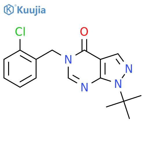 1-tert-butyl-5-(2-chlorophenyl)methyl-1H,4H,5H-pyrazolo3,4-dpyrimidin-4-one structure
