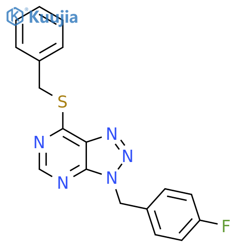 7-(benzylsulfanyl)-3-(4-fluorophenyl)methyl-3H-1,2,3triazolo4,5-dpyrimidine structure