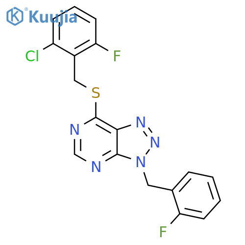 7-{(2-chloro-6-fluorophenyl)methylsulfanyl}-3-(2-fluorophenyl)methyl-3H-1,2,3triazolo4,5-dpyrimidine structure