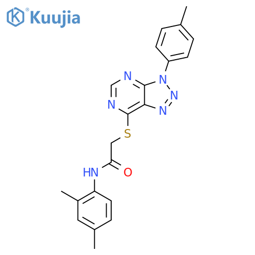 N-(2,4-dimethylphenyl)-2-{3-(4-methylphenyl)-3H-1,2,3triazolo4,5-dpyrimidin-7-ylsulfanyl}acetamide structure