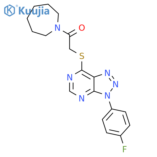 1-(azepan-1-yl)-2-{3-(4-fluorophenyl)-3H-1,2,3triazolo4,5-dpyrimidin-7-ylsulfanyl}ethan-1-one structure