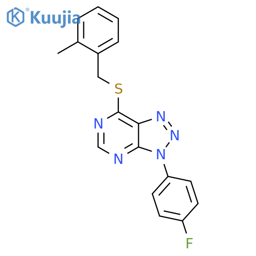3-(4-fluorophenyl)-7-{(2-methylphenyl)methylsulfanyl}-3H-1,2,3triazolo4,5-dpyrimidine structure