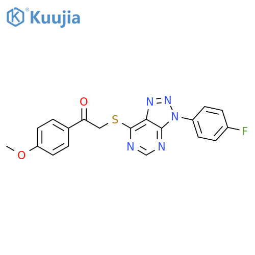 2-{3-(4-fluorophenyl)-3H-1,2,3triazolo4,5-dpyrimidin-7-ylsulfanyl}-1-(4-methoxyphenyl)ethan-1-one structure