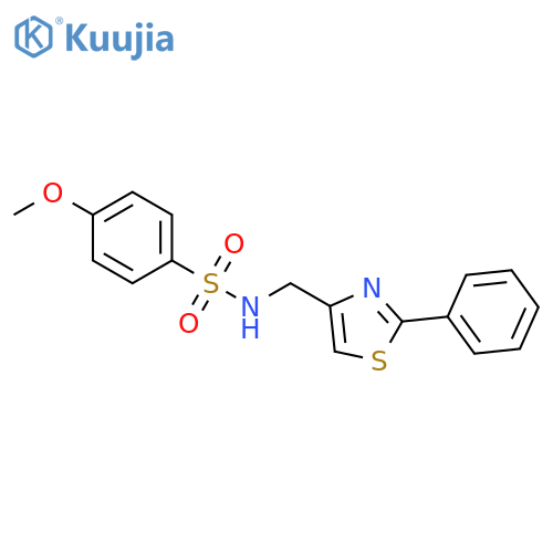 4-methoxy-N-(2-phenyl-1,3-thiazol-4-yl)methylbenzene-1-sulfonamide structure