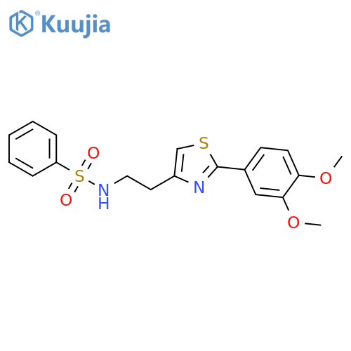 N-{2-2-(3,4-dimethoxyphenyl)-1,3-thiazol-4-ylethyl}benzenesulfonamide structure