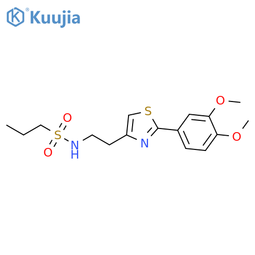 N-{2-2-(3,4-dimethoxyphenyl)-1,3-thiazol-4-ylethyl}propane-1-sulfonamide structure